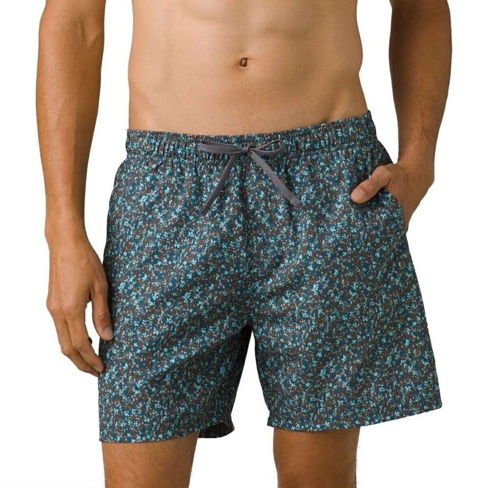 Men's prAna Bowie E-Waist Shorts Blue Floral Size: XL - NWT